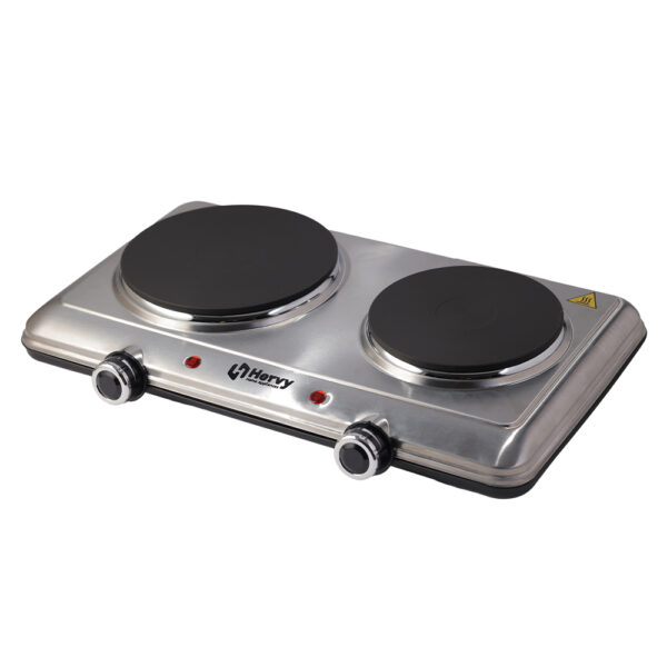 Hervy Flamy Double Electric Cooker 2250W, Dual Hobs, Thermostat Control ...