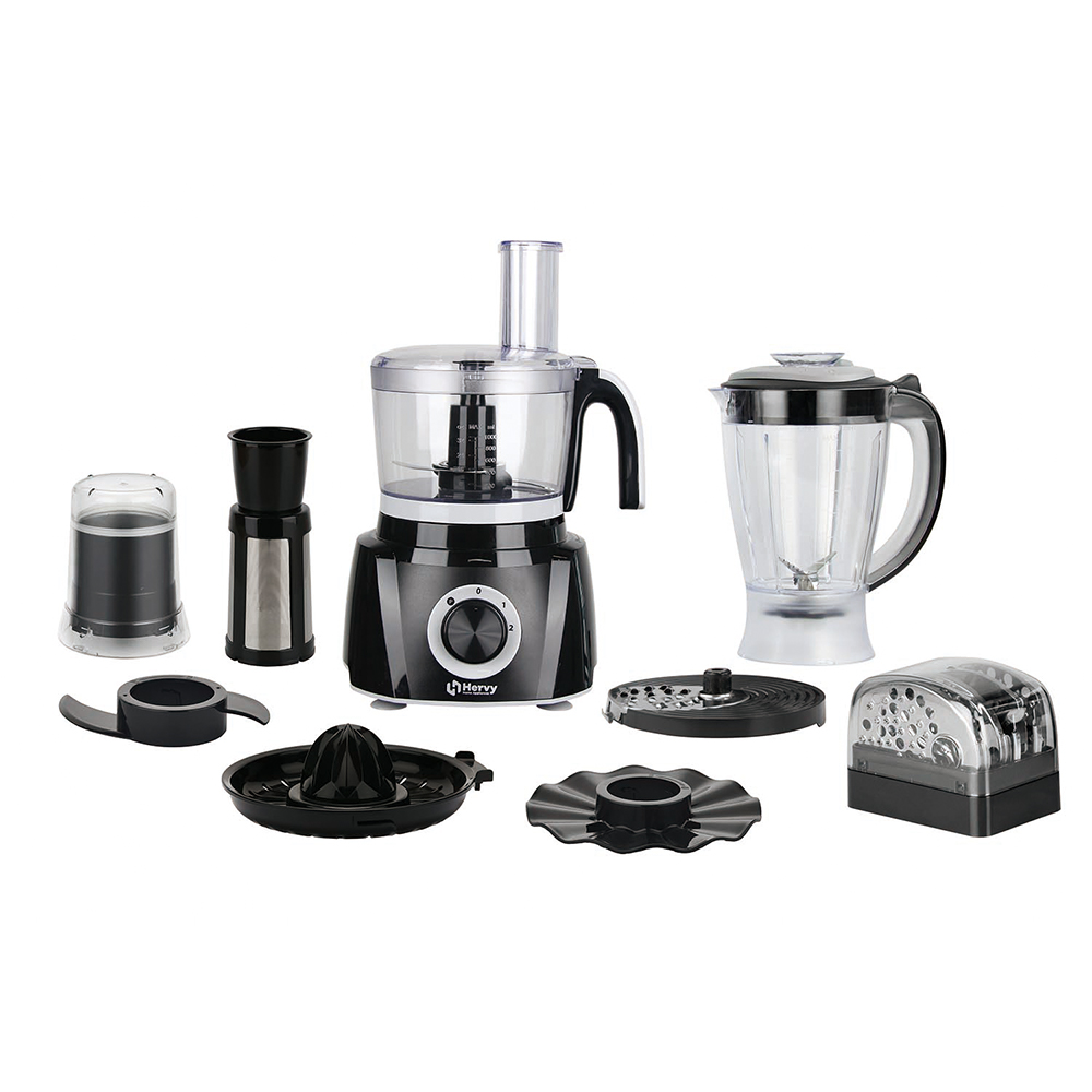 Hervy Multi-Act Food Processor 1000W, 30 Functions, Jug, 1L