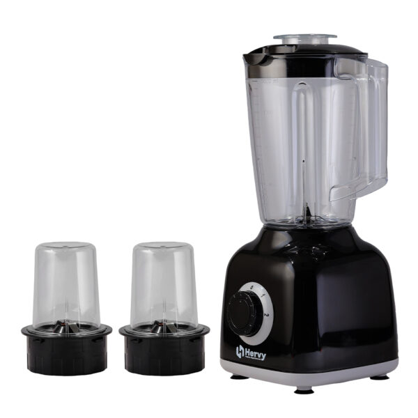 HERVY Maxy Blender 1.6L, 400W, 2 Speed, Turbo, 2 Grinders, Black - Image 2