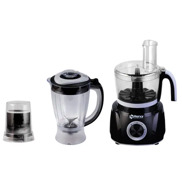 Hervy Multi-Act Food Processor 1000W, 30 Functions, 1.5L Jug, 1L Chopper, Black - Image 3