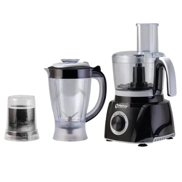 Hervy Multi-Act Food Processor 1000W, 30 Functions, 1.5L Jug, 1L Chopper, Black - Image 2