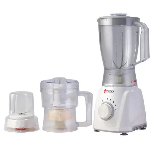 Hervy Stormy Blender 1.5L, 600W, 4 Speed, Turbo, 1 Chopper, 1 Grinder, White - Image 2