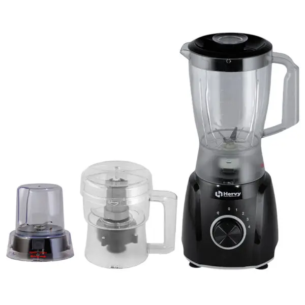 Hervy Stormy Blender 1.5L, 600W, 4 Speed, Turbo, 1 Chopper, 1 Grinder, Black - Image 3