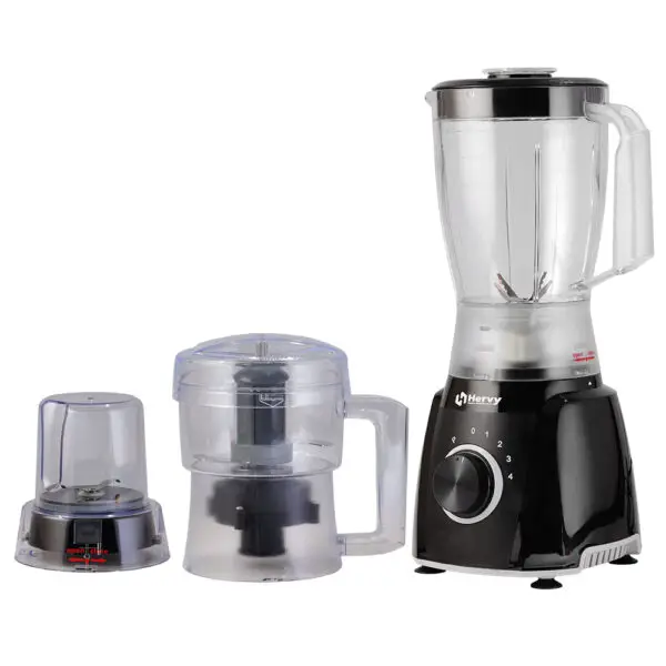 Hervy Stormy Blender 1.5L, 600W, 4 Speed, Turbo, 1 Chopper, 1 Grinder, Black - Image 2