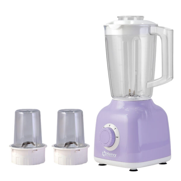 Hervy Maxy Blender 1.6L, 400W, 2 Speed, Turbo, 2 Grinders, Violet - Image 2