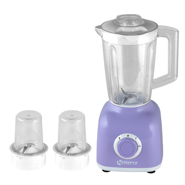 Hervy Maxy Blender 1.6L, 400W, 2 Speed, Turbo, 2 Grinders, Violet - Image 3