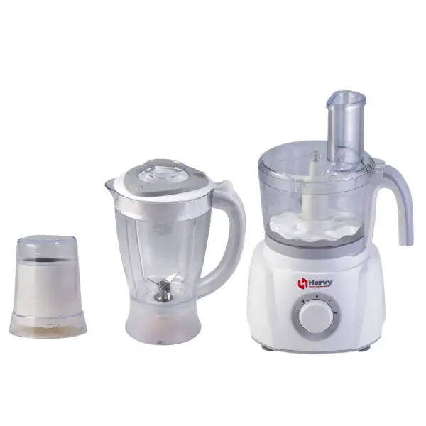 Hervy Multi-Act Food Processor 1000W, 30 Functions, 1.5L Jug, 1L Chopper, White - Image 3