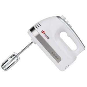 Hervy Glory Hand Mixer 500W, 5 Speed, Turbo, 2 Stainless Whisks & Doughs, White