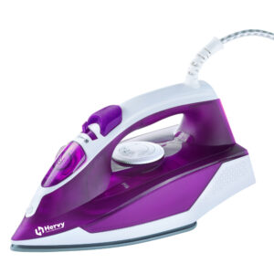 Hervy Verdy Steam Iron 2200W, Ceramic Soleplate, Anti-drip, Self-Clean, Violet
