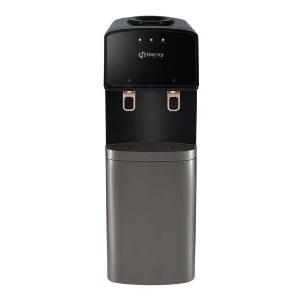 Hervy WD-001 Water Dispenser 550W, Cold/Hot Water, Storage Cabinet, 0.8L Hot Tank, Stainless Steel Compressor, Black