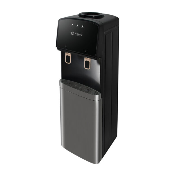 Hervy WD-001 Water Dispenser 550W, Cold/Hot Water, Storage Cabinet, 0.8L Hot Tank, Stainless Steel Compressor, Black - Image 2