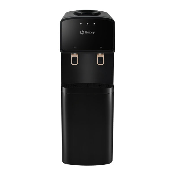 Hervy WD-002 Water Dispenser 550W, Cold/Hot Water, Refrigerator, 0.8L Hot Tank, Stainless Steel Compressor, Black