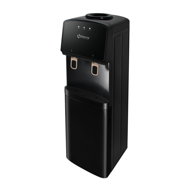 Hervy WD-002 Water Dispenser 550W, Cold/Hot Water, Refrigerator, 0.8L Hot Tank, Stainless Steel Compressor, Black - Image 2