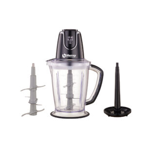 مفرمة هيرفي C-001 سعة 2 لتر، 700 واط، 6 شفرات من الفولاذ المقاوم للصدأ، مضرب كريمي، أسود