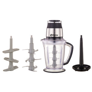 مفرمة هيرفي C-002 سعة 2 لتر، 800 واط، 9 شفرات من الفولاذ المقاوم للصدأ، مضرب كريمة، قشارة ثوم، أسود