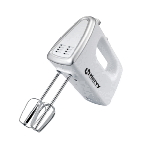 خلاط يدوي HM-001 من هيرفي HM-001، 400 واط، 5 سرعات، 2 خفاقة وعجين، أبيض